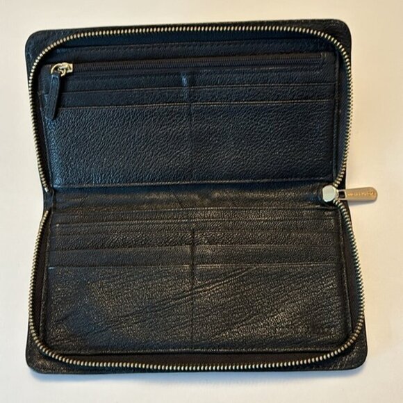 Michael Kors Hamilton Lock Pebble Leather Wallet Traveler Large Zip around - Picture 8 of 12